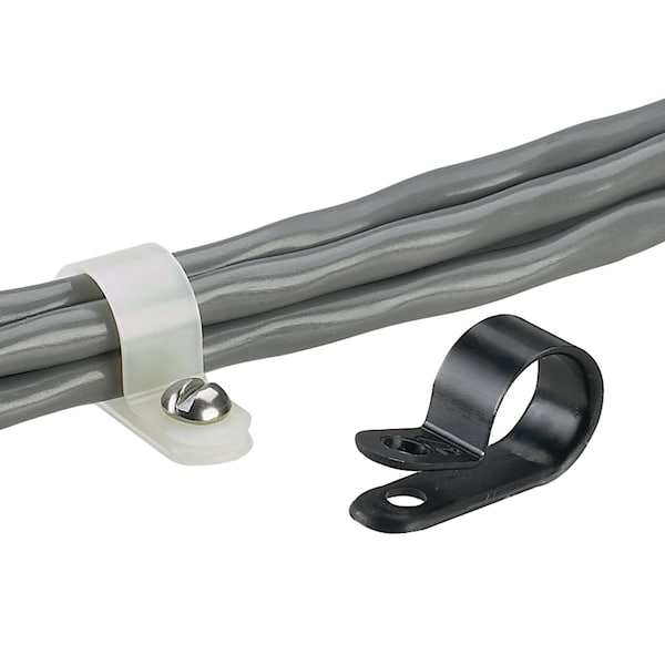 Cable Clamp, Nylon 6/6, 1.37 in Bundle Dia., Natural, 1.855 in L, 100 PK